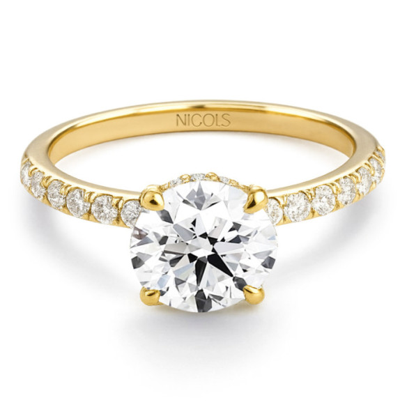 Anillo Diamantes Veiled Halo 1,00 Ct Oro Amarillo - Solitarios de Oro Amarillo