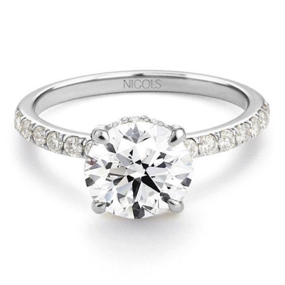 Anillo Diamantes Veiled Halo 1.50 ct Oro Blanco - Solitarios de Oro Blanco