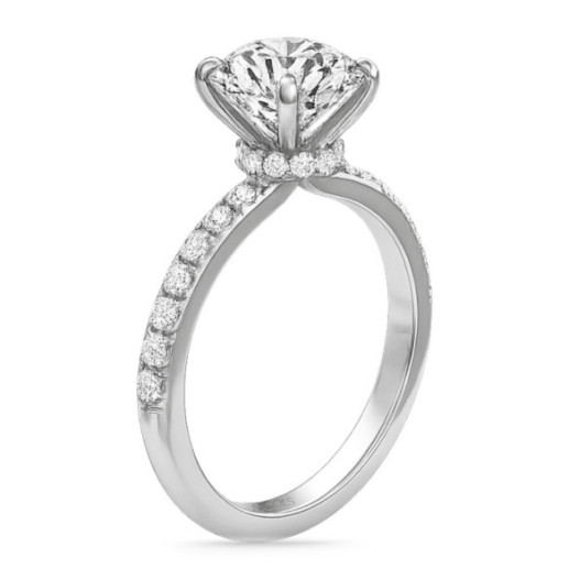 Veiled Halo Diamond Ring 1.50 ct White Gold - White Gold Engagement Rings Solitaire 2