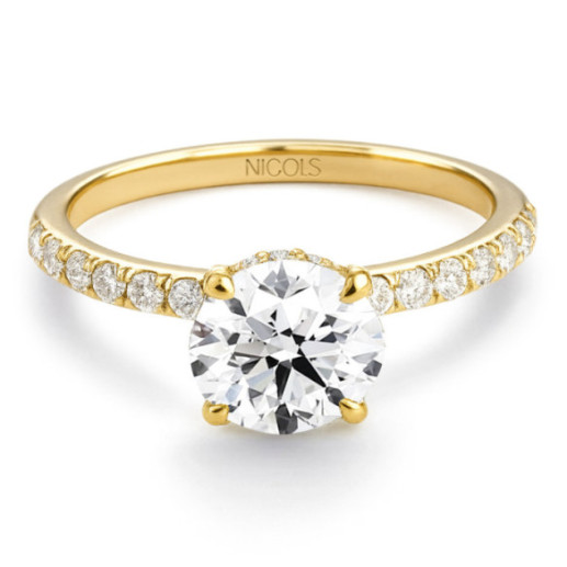 Anillo Diamantes Veiled Halo 0.75 ct Oro Amarillo - Einsames gelbes Gold
