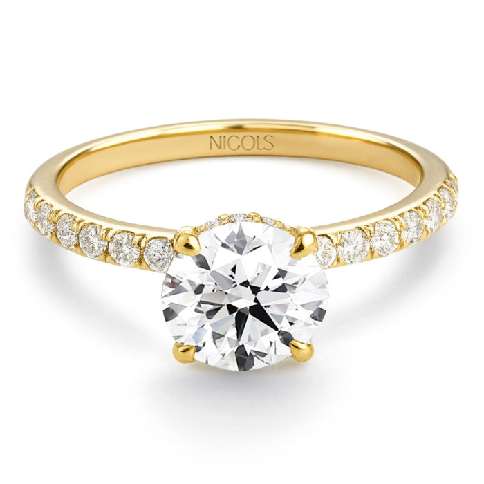 Anillo Diamantes Veiled Halo 0.75 ct Oro Amarillo - Solitarios de Oro Amarillo
