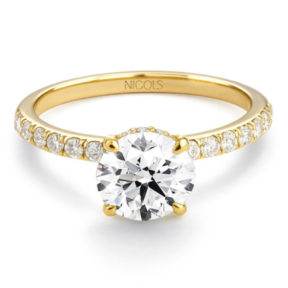 Anillo Diamantes Veiled Halo 0.75 ct Oro Amarillo - Solitarios de Oro Amarillo