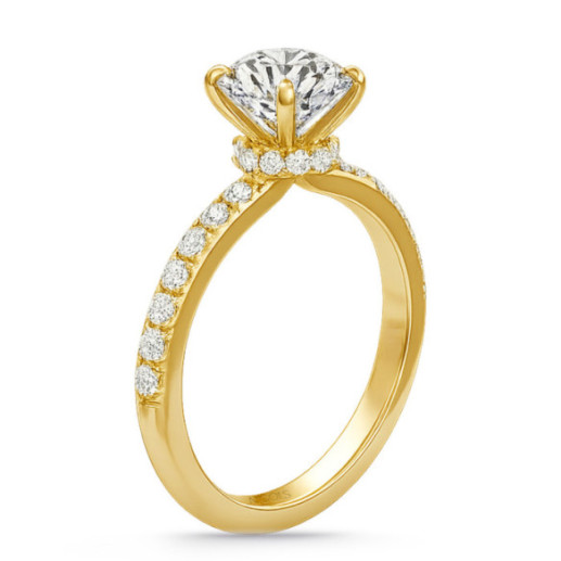 Anillo Diamantes Veiled Halo 0.75 ct Oro Amarillo - Solitarios de Oro Amarillo 2