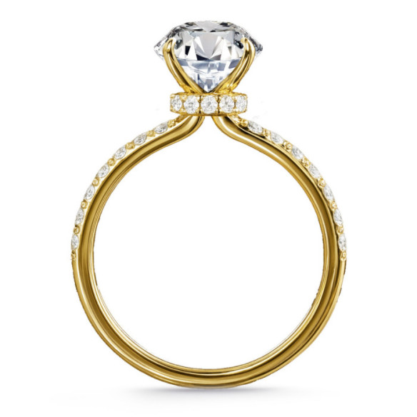 Anillo Diamantes Veiled Halo 0.75 ct Oro Amarillo - Solitarios de Oro Amarillo