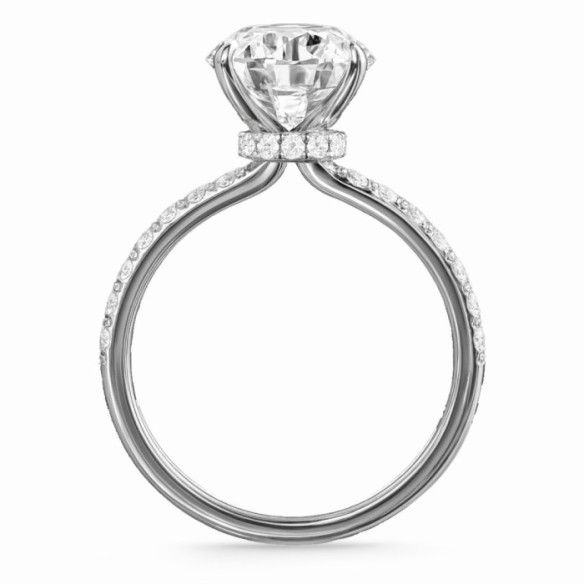 Anillo Diamantes Veiled Halo 1,00 ct Oro Blanco - Blanc or blanc solitaire