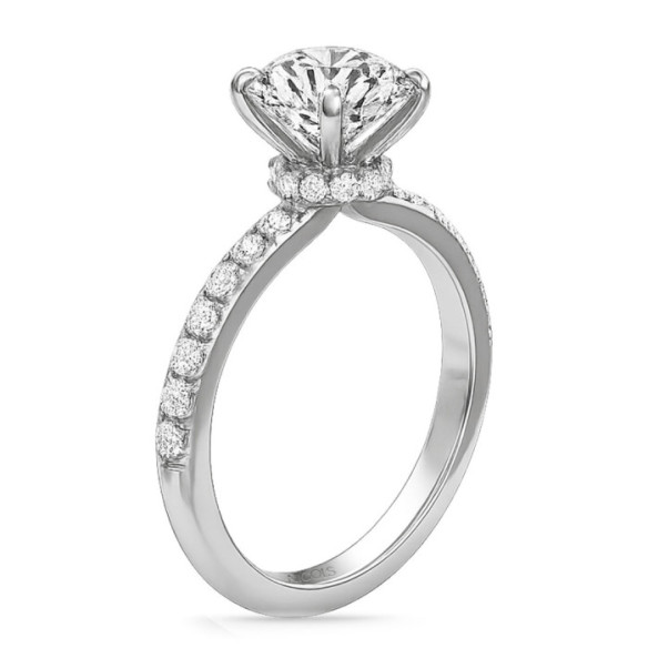 Anillo Diamantes Veiled Halo 1,00 ct Oro Blanco - Bianco Golden Soli