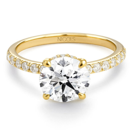Anillo Diamantes Veiled Halo 1.50 ct Oro Amarillo - Solitarios de Oro Amarillo