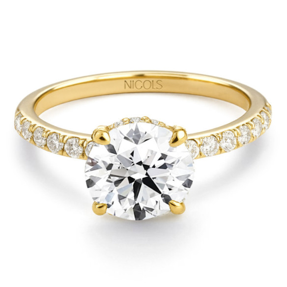 Anillo Diamantes Veiled Halo 1.50 ct Oro Amarillo - Solitarios de Oro Amarillo