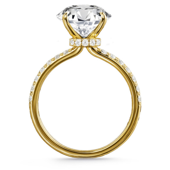 Veiled Halo Diamond Ring 1.50 ct Yellow Gold - Lonely yellow gold