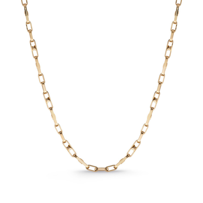 Cadena Oro 18K Eslabon Barra 50Cm - Cadenas de Oro Hombre