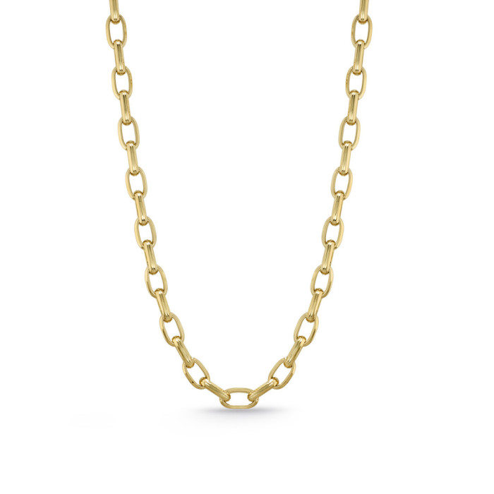 Cadeia de ouro 18K Eslabon Gallon 13X7 50Cm - PENDURADO