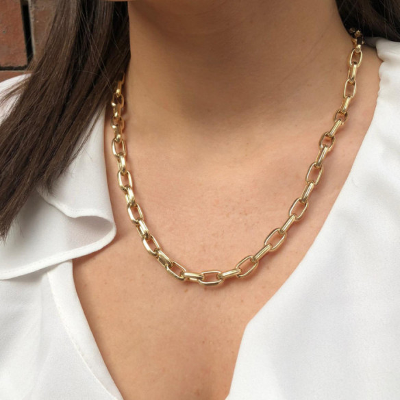 Cadena Oro 18K Eslabon Gallon 13X7 50Cm - COLGANTES