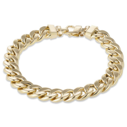 Pulsera Oro 18K eslabon cubano 10Mm - Joyas de Hombre