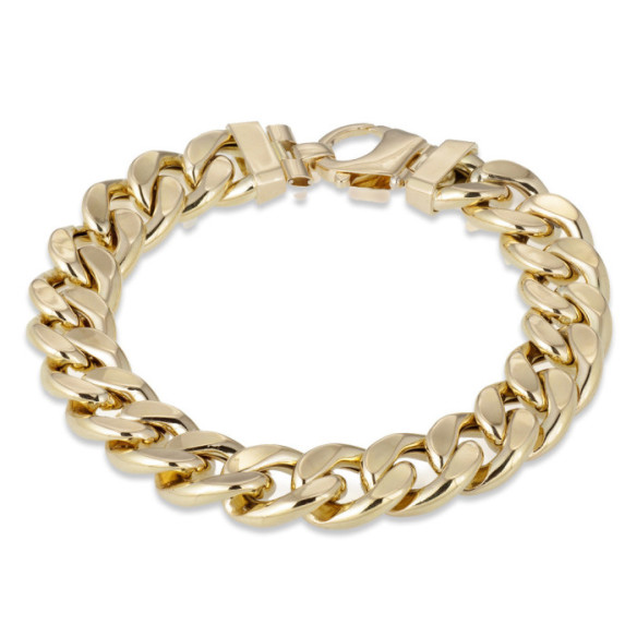 Pulsera Oro 18K Eslabon Cubano 12Mm 18,5cm - Mannschmuck