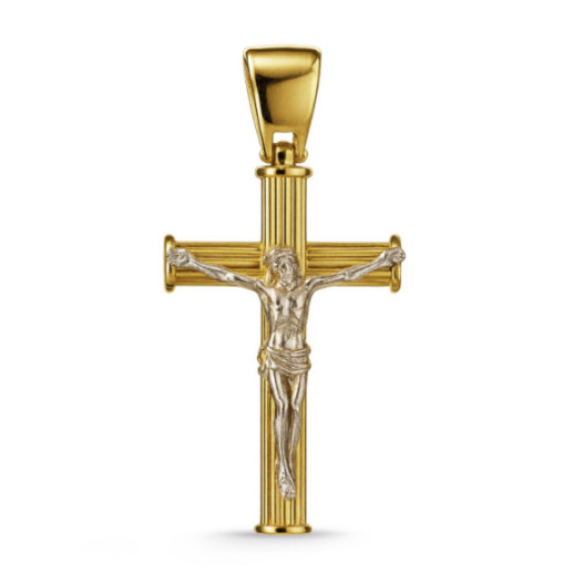 Cruz Oro Cristo oro amarillo y blanco - Atravessa