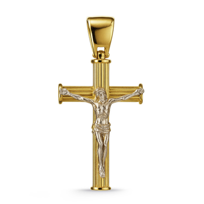 Cruz Oro Cristo oro amarillo y blanco - Cruces