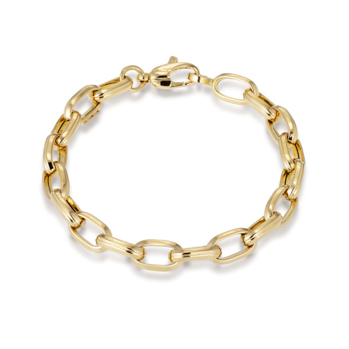 Pulsera Oro 18K Eslabon Gallon 13X7 19Cm - PULSERAS