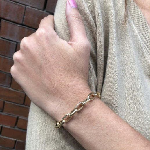 Pulsera Oro 18K Eslabon Gallon 13X7 19Cm - PULSERAS 2