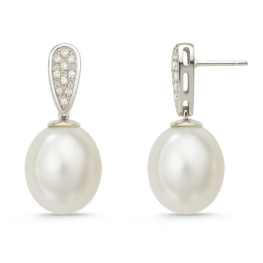 Perlen Lady Diamant Ohrringe - Perlenohrringe
