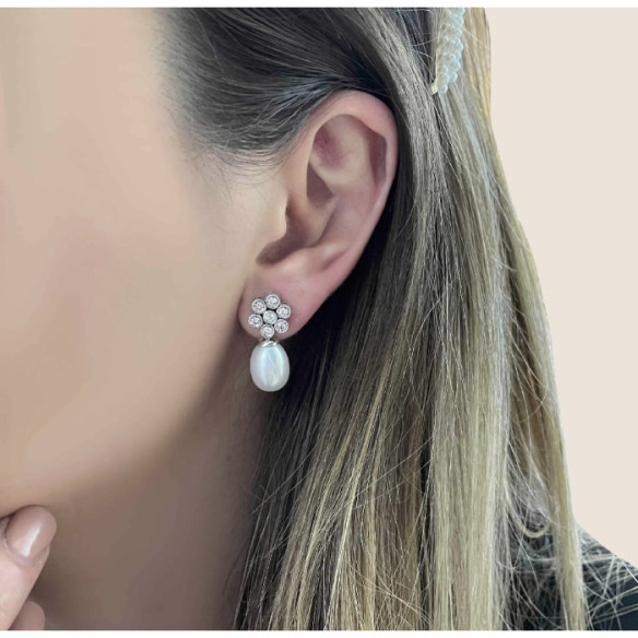 Diamond earrings PEARLS LADY - Pearl Earrings