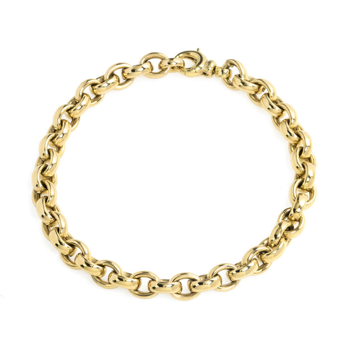 Gold Armband 18K Eslabon Oval 8X6 - Mannschmuck