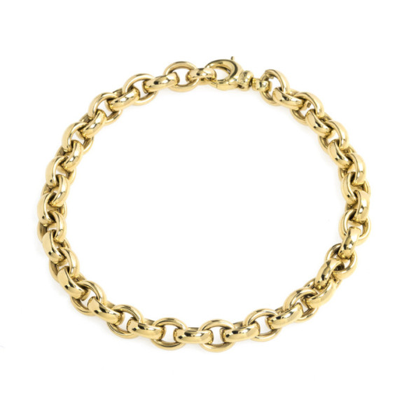 Pulseira de ouro 18K Eslabon Oval 8X6 - Jóia do homem