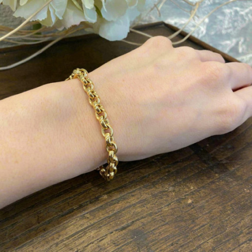 Pulsera Oro 18K Eslabon Oval 8X6 - Joyas de Hombre 2