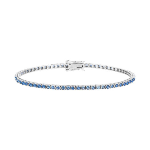 Blue Sapphires Bracelet 2.45ct White Gold RAINBOW - Stones Color Bracelets