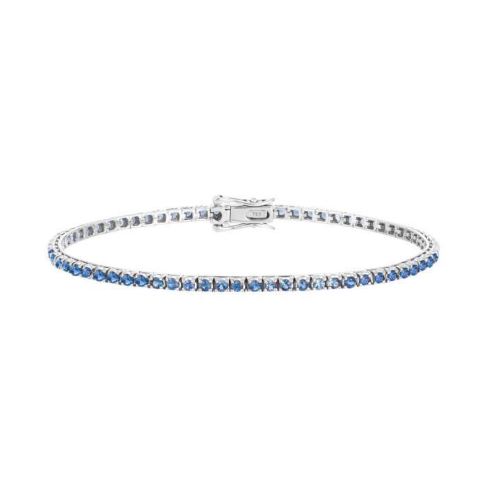 Blue Sapphires Bracelet 2.45ct White Gold RAINBOW - Stones Color Bracelets