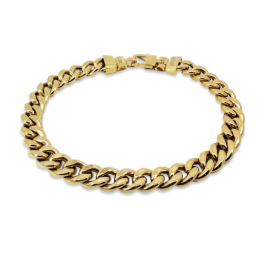 Pulsera Oro 18K Eslabon Cubano 7Mm 19cm - Bijoux homme