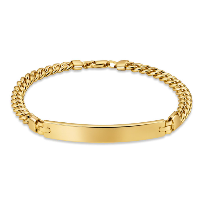 Pulsera Oro 18K Eslabon Cubano Esclava 6Mm 19cm - Joyas de Hombre