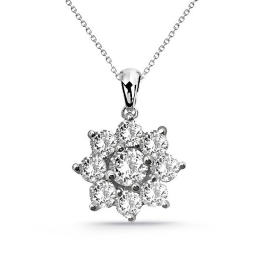 Collar Flor Estrella Diamantes 0,95 Ct - Brautohrringe