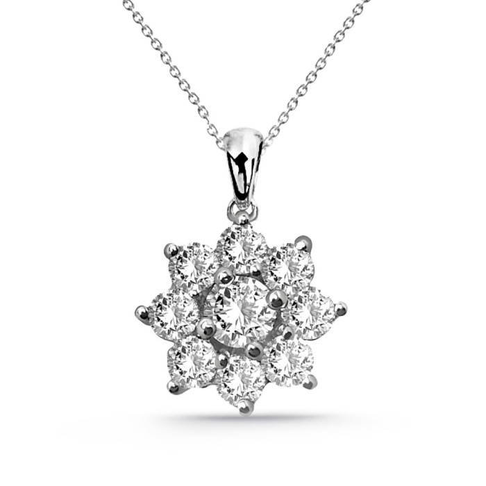 Collar Flor Estrella Diamantes 0,95 Ct - Boucles d'oreilles mariées