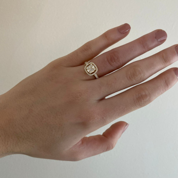 Anillo De Compromiso Aniversario Square - Intaglio baguette