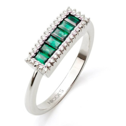 Anillo Esmeraldas y Diamantes Colour Line 14710670013