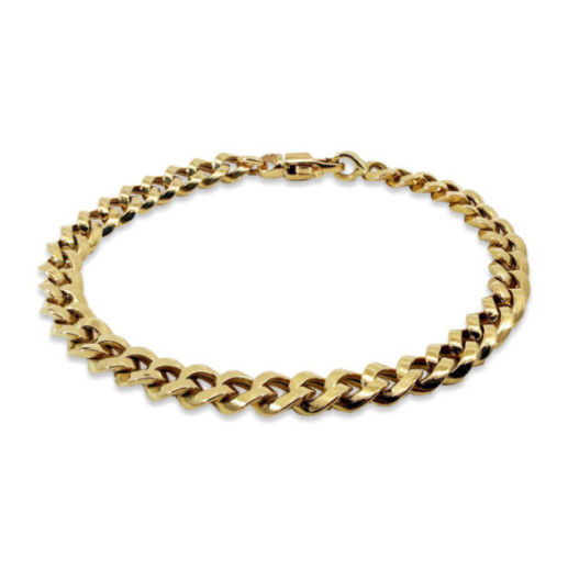 Pulsera Oro 18K Eslabon Semiabierto 6Mm 19cm - Joyas de Hombre