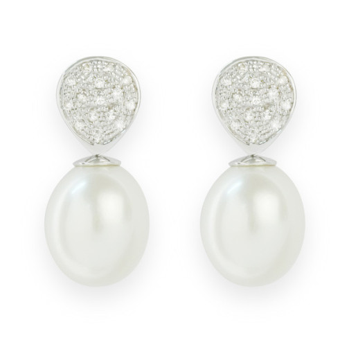 Perlen Lady Diamant Ohrringe - Perlenohrringe