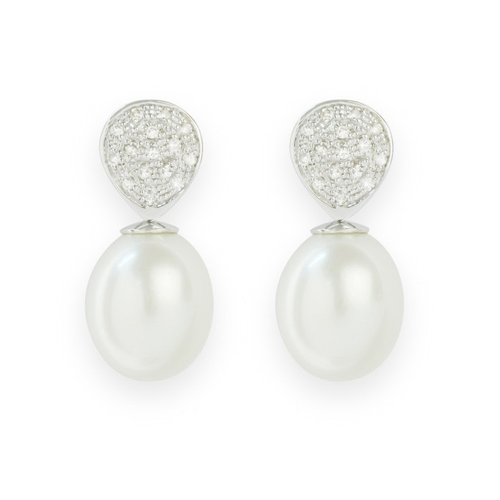 Diamond earrings PEARLS LADY - Pearl Earrings
