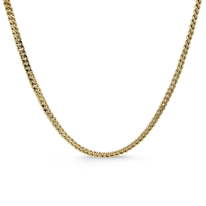 Cadena Oro 18K Eslabon Cubano 5Mm 60cm - COLGANTES