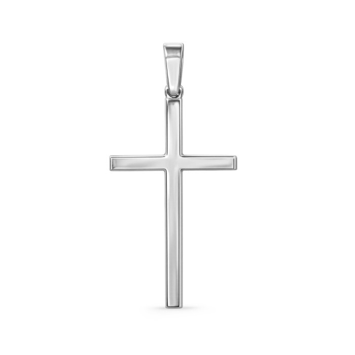 Segno cattolico croce in oro bianco - Attraversa
