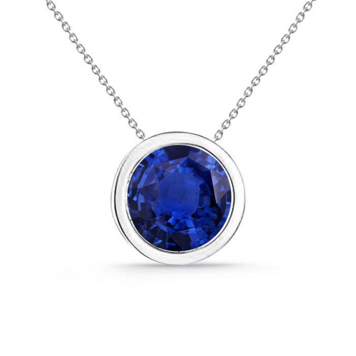 Sharon 0.50 ct White Gold Sapphire Pendant - Red Stone Necklaces
