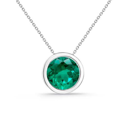 Colgante esmeralda oro blanco Sharon 0,20 ct - Rote Steinketten