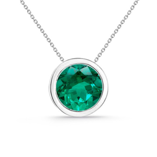 Colgante esmeralda oro blanco Sharon 0,50 ct - Collares de Piedras Rojas