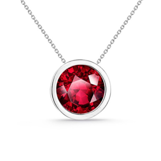 Sharon White Gold Ruby Pendant 0.50 ct - Red Stone Necklaces