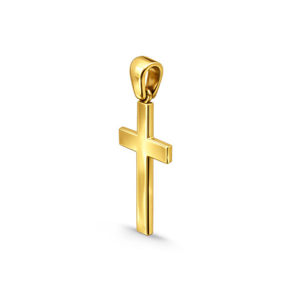 Croce d'oro giallo segno cattolico - Attraversa