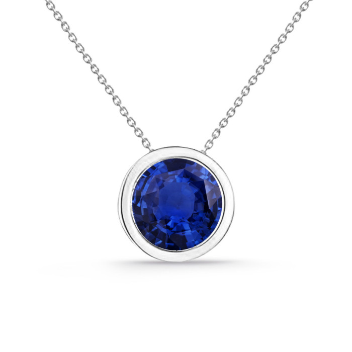 Colgante zafiro oro blanco Sharon 0,20 ct - Collane in pietra rossa