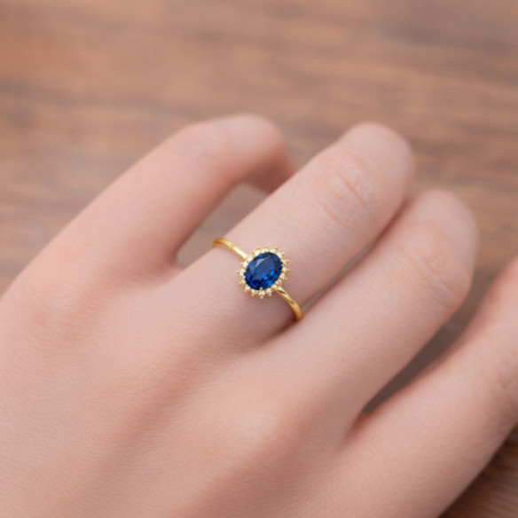 Anillo Topacio London Azul y Diamantes Oro Amarillo Candy - Bagues Autres pierres précieuses