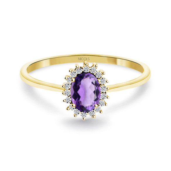 Anillo Amatista y Diamantes Oro Amarillo Candy - Ringe andere Edelsteine