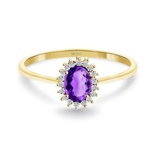 Anillo Amatista Santamaria y Diamantes Oro Amarillo Candy - Ringe andere Edelsteine