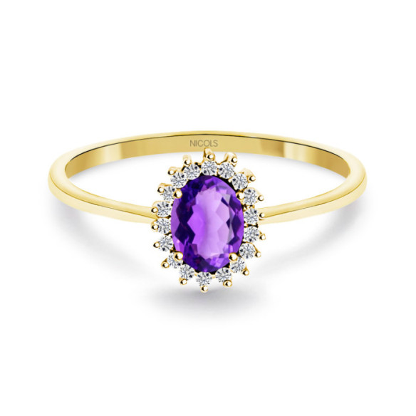 Anillo Amatista Santamaria y Diamantes Oro Amarillo Candy - Anelli altre pietre preziose